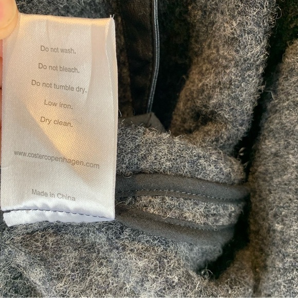 Coster Copenhagen Wool Blend Vegan Leather  Cardigan Sweater Coat Women's sz M - Picture 11 of 11